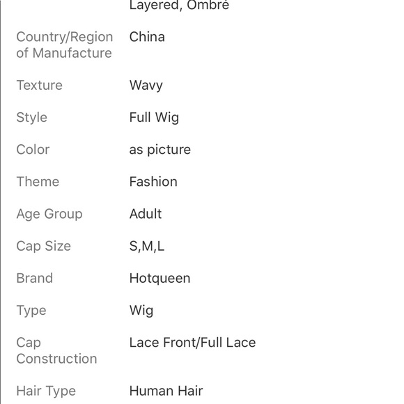 Real hair wig